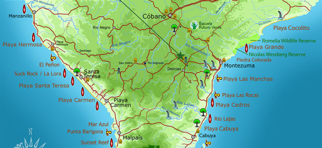 Southern Nicoya Peninsula Map