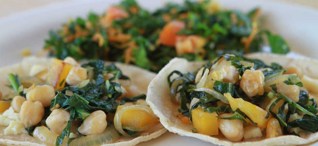 Chickpea Tacos with Gingery Garden Salad