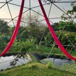 Aerial Silk set up in geodesic dome